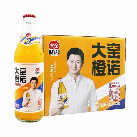 大窑橙诺橙味果汁汽水饮料（玻璃瓶）480ml*12瓶/件 商品图0