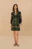 Farm Rio - Flowers Arch Mini Dress - Black - 女装 - 连身裙 - 黑色 商品缩略图0
