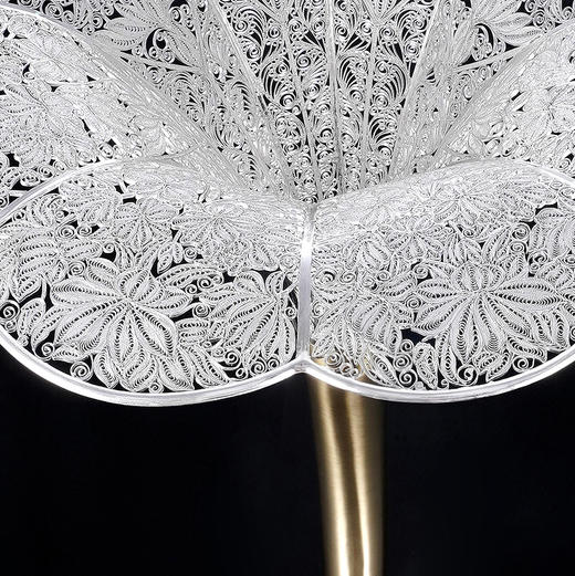 子佩集S999银手工银花丝【白玉海棠之音留声机】摆件大师工坊原创设计【BYHTHSP】2506 商品图5