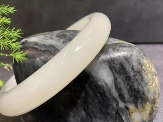 【御珠宫坊】羊脂白玉手镯54mm 商品图1