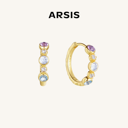 ARSIS银饰丨 秘密花园系列 缤纷派对耳圈 商品图0