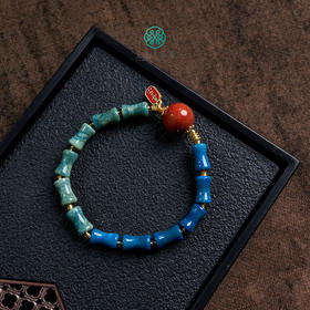 珊瑚玉单圈-竹节圆珠手串约14mm