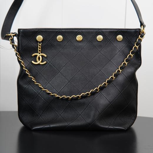 D061821复古做旧风金属排扣重量感的双吊坠设计单肩斜挎包 商品图4