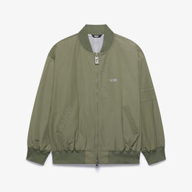 GCDS 男士字母徽标刺绣混纺棉质拉链夹克 军绿色 B1CM0904TL6 88