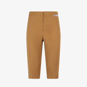 GCDS 女士字母徽标标签铜氨丝纤维剪裁休闲七分裤 棕色 B1CW2913TM9 37