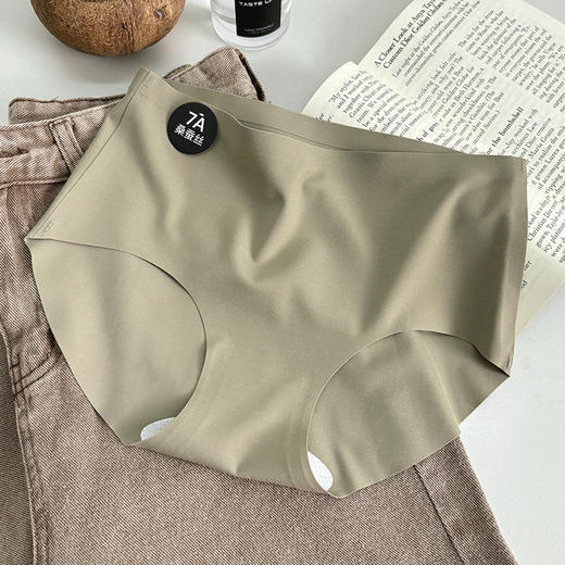 【独立包装7A桑蚕丝抗菌无痕冰丝内裤】女简约莫兰迪色系纯色中腰内裤 商品图7