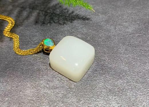 【御珠宫坊】金镶羊脂白玉牌 商品图2