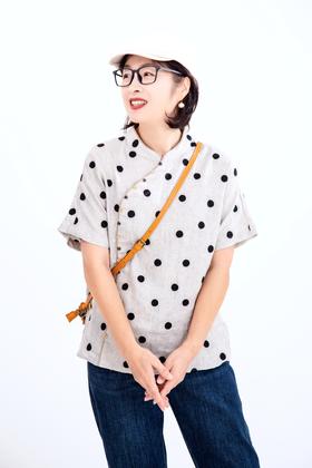 重工刺绣波点中式小衫