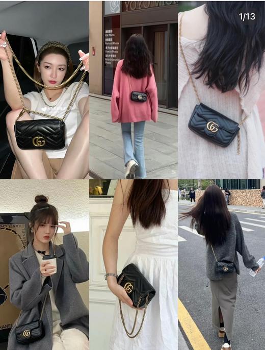 D061820时尚精典款双字母链条肩带可单肩斜挎包包女 商品图4