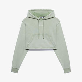 GCDS 女士字母徽标贴片棉质连帽卫衣 绿色 B1CW1902JH6 82