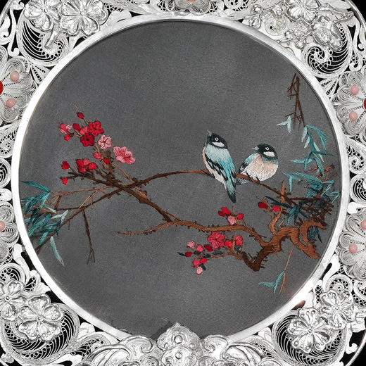 子佩集S999银手工银花丝【喜上眉梢银花丝团扇】大师工坊原创设计【XSMSTS】2506 商品图5