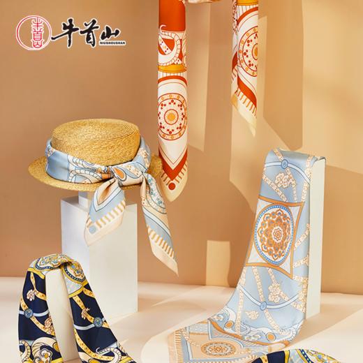 牛首山万事利联名宝馨和鸣系列双面印花方巾真丝复古送妈妈节日礼 商品图0