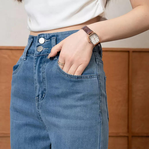 轩齐双扣天丝直筒牛仔裤，自带凉感透气不闷热，显高显腿长（下单3-5天内发货） 商品图3