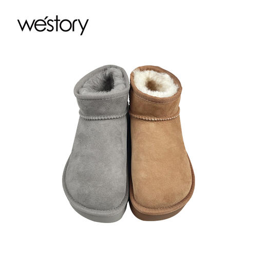 westory2024年春季新款皮毛一体毛毛内里超保暖雪地靴短靴S24DS83931 商品图5