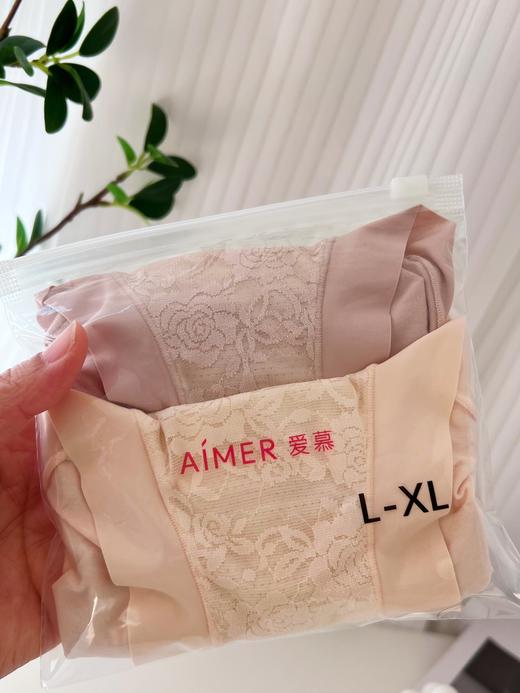 点此购买 爱慕家女士蔷薇花蕾丝中高腰护宫内裤 艾 321660 商品图8