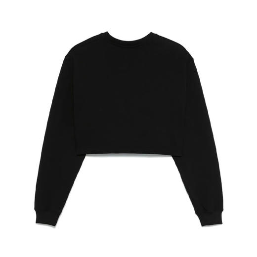 GCDS 女士字母徽标刺绣混纺棉质圆领长袖T恤 黑色 B1CW1516JG5 99 商品图1