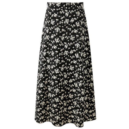 三彩2025秋季新款碎花半身裙高腰A字裙浪漫垂感长裙显瘦优雅M 商品图4