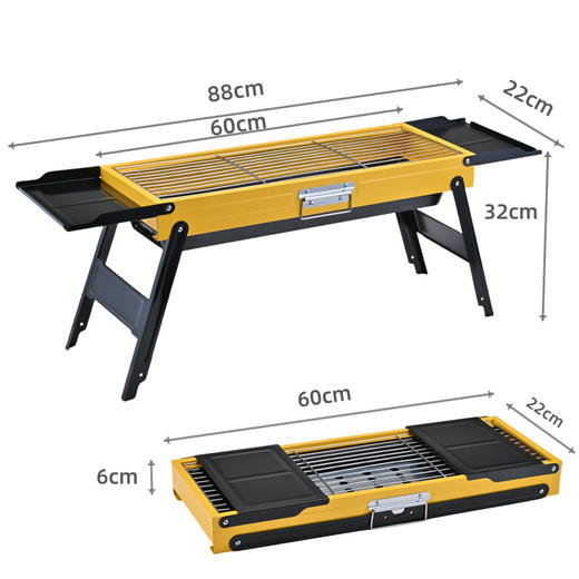 【户外野营旅行BBQ】木炭烧烤炉具 家用便捷可折叠加厚烧烤架户外烤架 商品图6