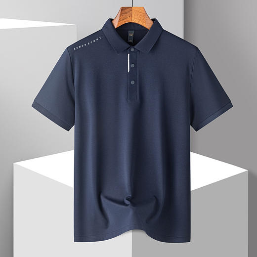 【7A抗菌凉感防晒服】罗蒙男士Polo衫夏季亚麻醋酸桑蚕丝休闲商务短袖t恤男士polo衫男 商品图3