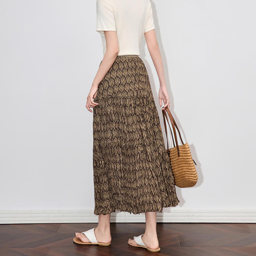 「高货wl」全新升级【铂金会员266/天猫359/差价93】(13124)洛诗琳法式复古印花半身裙2025夏新款褶皱度假风半裙女 商品图1