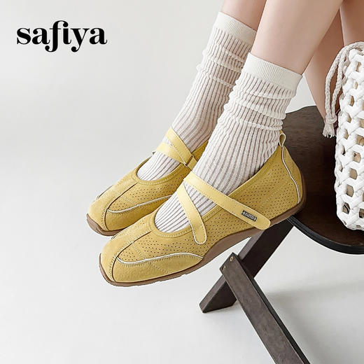 预售7天|Safiya/索菲娅2025芭蕾风休闲透气魔术贴浅口百搭玛丽珍单鞋SFD3111418 商品图2