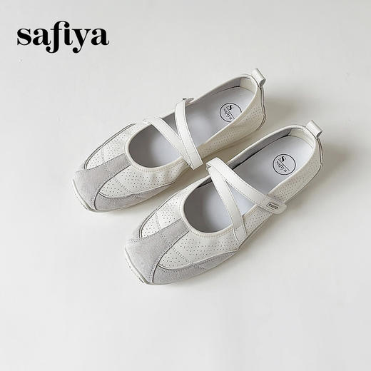 预售7天|Safiya/索菲娅2025芭蕾风休闲透气魔术贴浅口百搭玛丽珍单鞋SFD3111418 商品图7