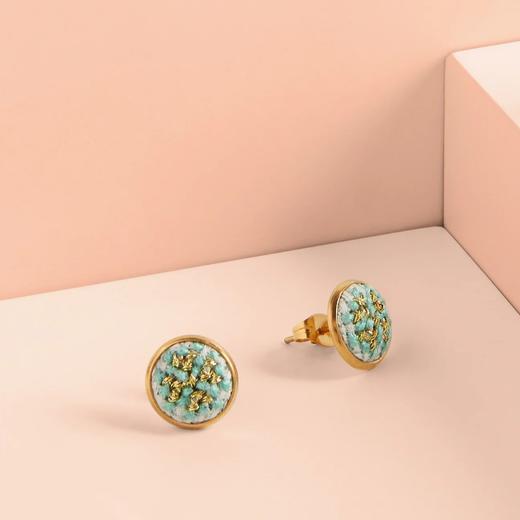 心艺手作：“努苏姆”系列耳钉 Mahi Mahi Gold Studs in Blue\Amour\Teal 商品图3