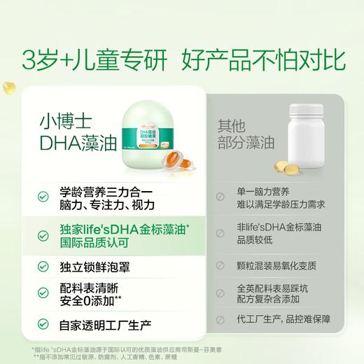 【618会员提前购】【3岁+专研】天然博士小博士儿童dha海藻油青少年学生眼脑营养 商品图5