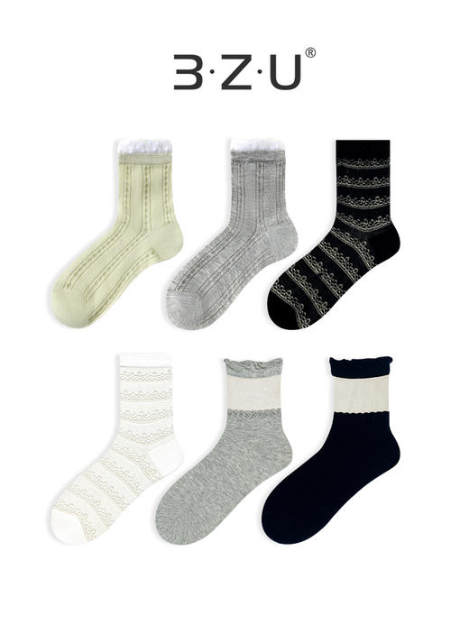 任选5双35.8元 足装秀春夏女士轻薄中筒袜网眼水晶丝甜美无骨女袜 商品图0