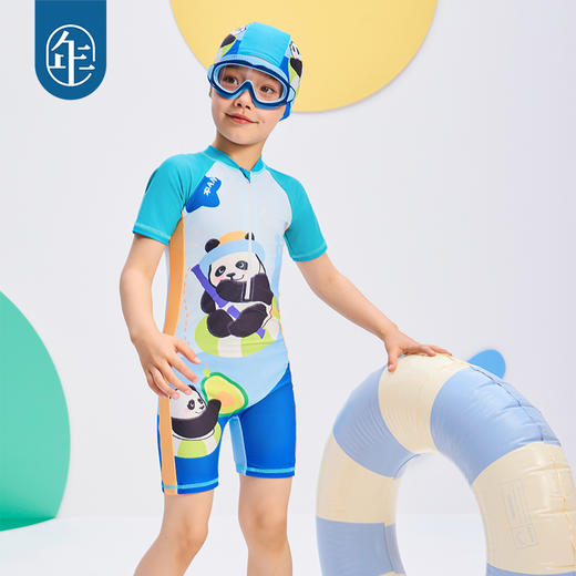 【年衣】2025年夏季新款高颜值卡通女孩短袖泳装防晒活力盼达泳装 商品图1