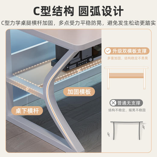 【宽敞桌面！舒适不显局促】女生卧室桌子长方形简易出租屋家用学生学习桌写字电脑桌工作台出租房。ry 商品图3