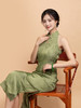 荷言GL 秦时月 新中式挂脖淑女旗袍搭配寿桃一字盘扣 商品缩略图3