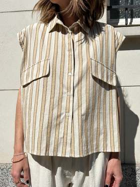 Ginette Garde  ANGELE马甲衬衫-黄条纹