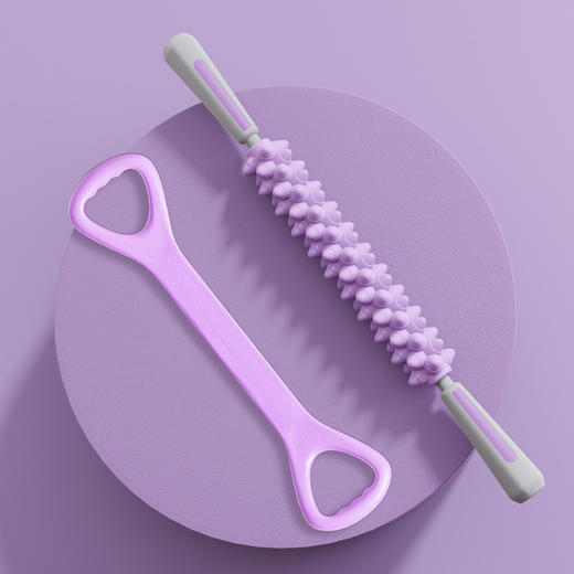 【肌肉放松神器🔥】滚走酸痛，告别水肿！瑜伽按摩狼牙棒，按摩滚轴 小腿肌肉放松神器 滚轮擀大腿琅琊棒，腿部线条管理必备💪薄荷绿/暮光粉/木槿紫，全新配色颜值爆表✨  商品图9