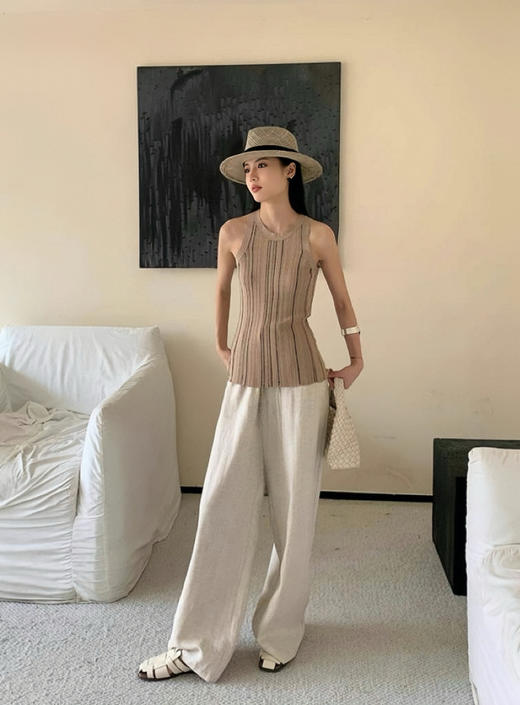 OURWE松弛轻奢亚麻长裤 商品图13