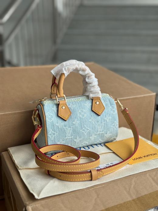 D061822丹宁浅色牛仔包可调节肩带单肩包手提包 商品图6