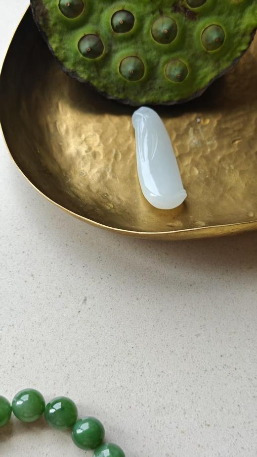 入夏·特刊【嘉石639】-- 白玉竹节吊坠、碧玉手串 商品图5