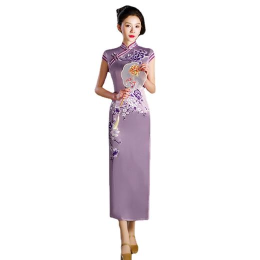 老上海复古中国风长款旗袍2025夏季新款改良新中式旗袍SYK296025 商品图4