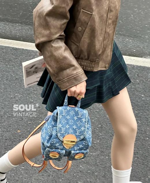 D061823松弛感十足百搭休闲双肩包丹宁牛仔双肩包 商品图1