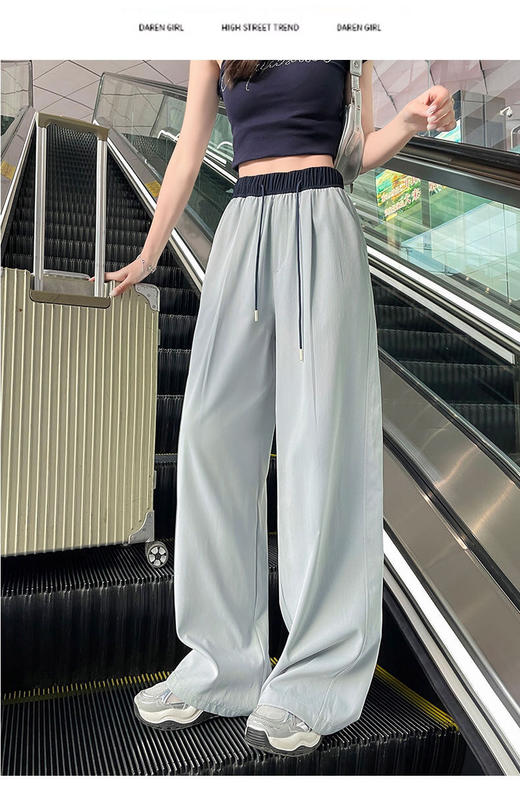 🔥夏日必备❗这款休闲阔腿裤🙈秒变长腿女神🥰阔腿裤的流畅, 德芙般丝滑🍫！  【马吉拉同款撞色腰阔腿裤】 商品图12