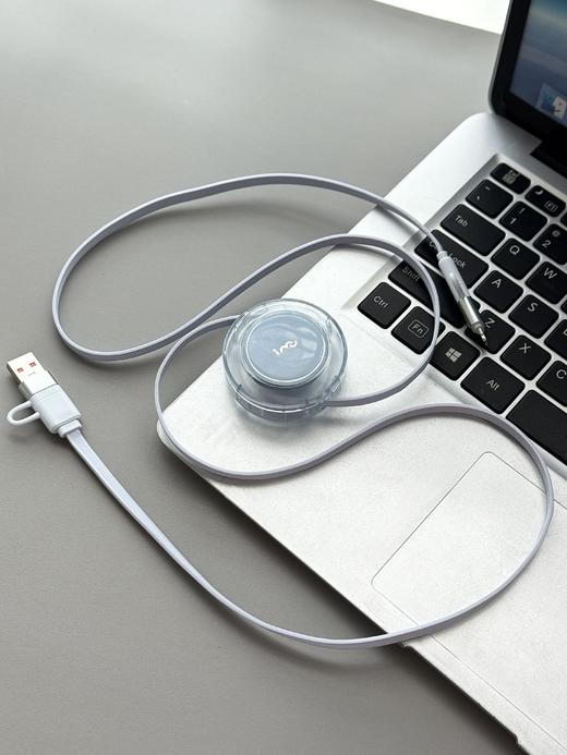 【幻响·‎小布丁PRO四合一快充数据线】快充全能王！⁡1米抽拉，‪四档伸缩，‪收纳仅掌心大👍支持100W秒充秒满！‌品牌直发！‪ 商品图5