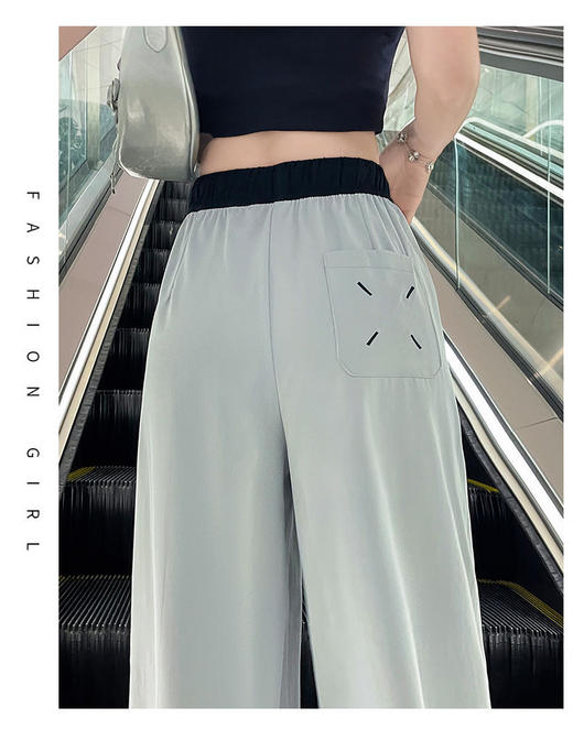 🔥夏日必备❗这款休闲阔腿裤🙈秒变长腿女神🥰阔腿裤的流畅, 德芙般丝滑🍫！  【马吉拉同款撞色腰阔腿裤】 商品图13