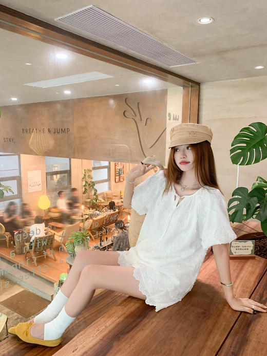 <曾小咸推荐>3.28现货秒杀！微信超特价！重工刺绣套装泡泡袖衬衫+短裤两件套 日常219.99 立减110 秒杀109.99/套！ 商品图10