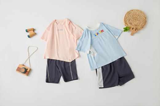 【短袖套头套装】卓儿宝宝童装运动休闲风男女幼童两件套夏装 商品图5