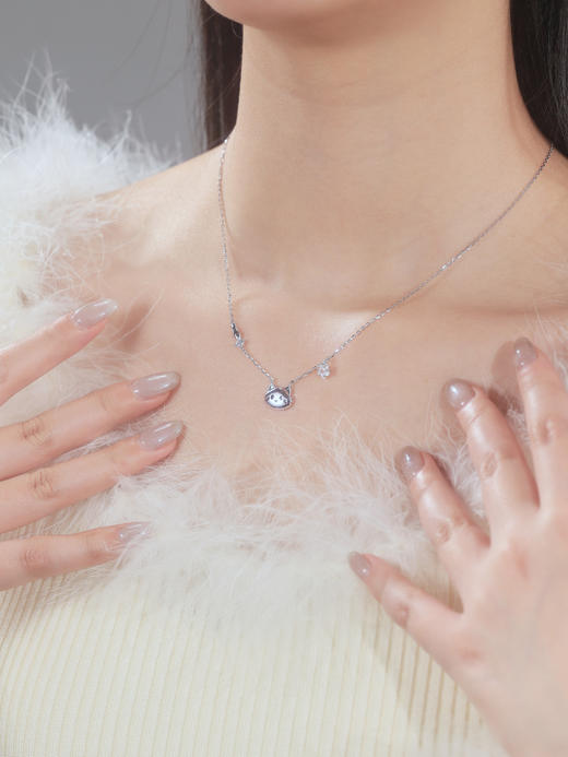 卡蒂罗/KADER 🐱猫咪日记情侣项链 萌趣猫与鱼甜美可爱原创设计可调节锁骨链  简约时尚甜蜜饰爱吊坠 商品图9