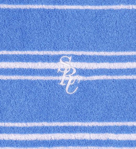 Sporty & Rich - Src Terry Polo - Juniper Striped - 女装 - Polo衫 - 蓝色条纹 商品图1