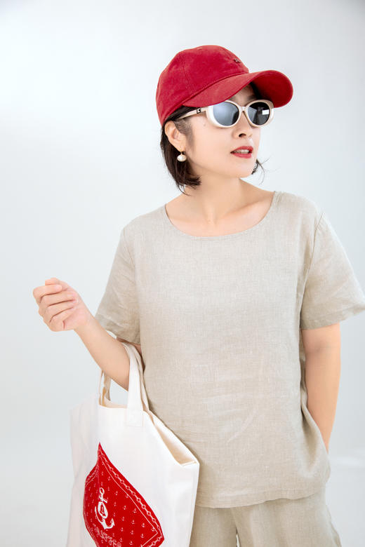 亚麻短袖上衣 商品图1