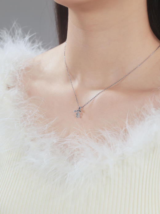 卡蒂罗KADER 铃兰花系列 铃兰丝带结项链 甜美气质小众简约高级日常通勤百搭锁骨链 幸福铃兰花流苏约会首饰 925 银色 女朋友闺蜜 商品图5