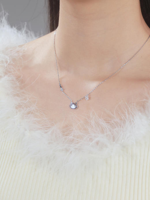 卡蒂罗/KADER 🐱猫咪日记情侣项链 萌趣猫与鱼甜美可爱原创设计可调节锁骨链  简约时尚甜蜜饰爱吊坠 商品图10