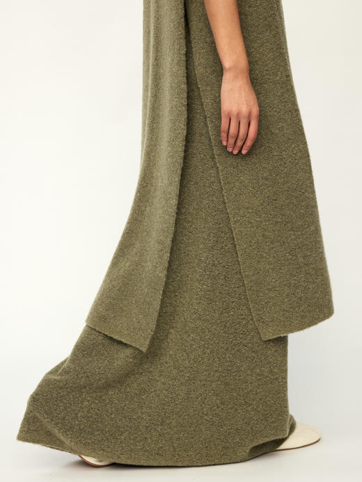 Ruohan 25PF 绿色圈圈纱羊绒针织层叠上衣 商品图6